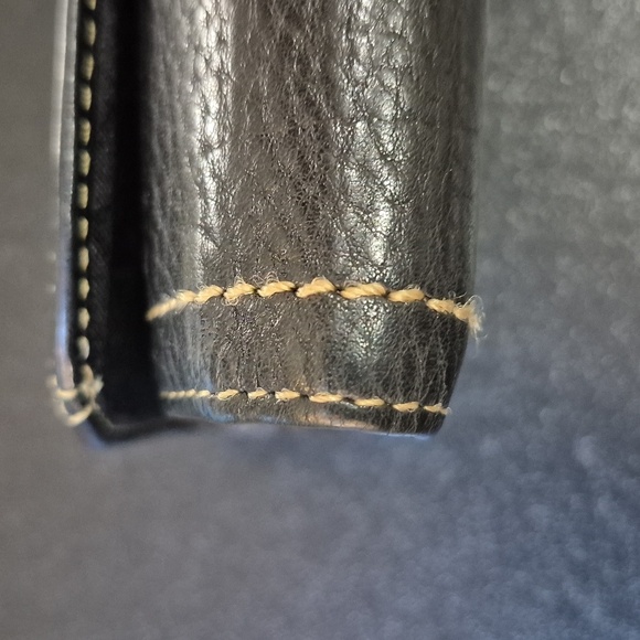 Fossil Vintage Blackburn Black Pebble Grain Leather Tri-Fold Wallet Multi-Slots - Picture 10 of 12